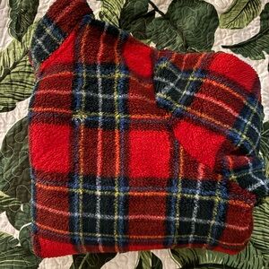 NWOT Vineyard Vines Holiday Plaid Fleece High Pile Quarter Zip Fleece!